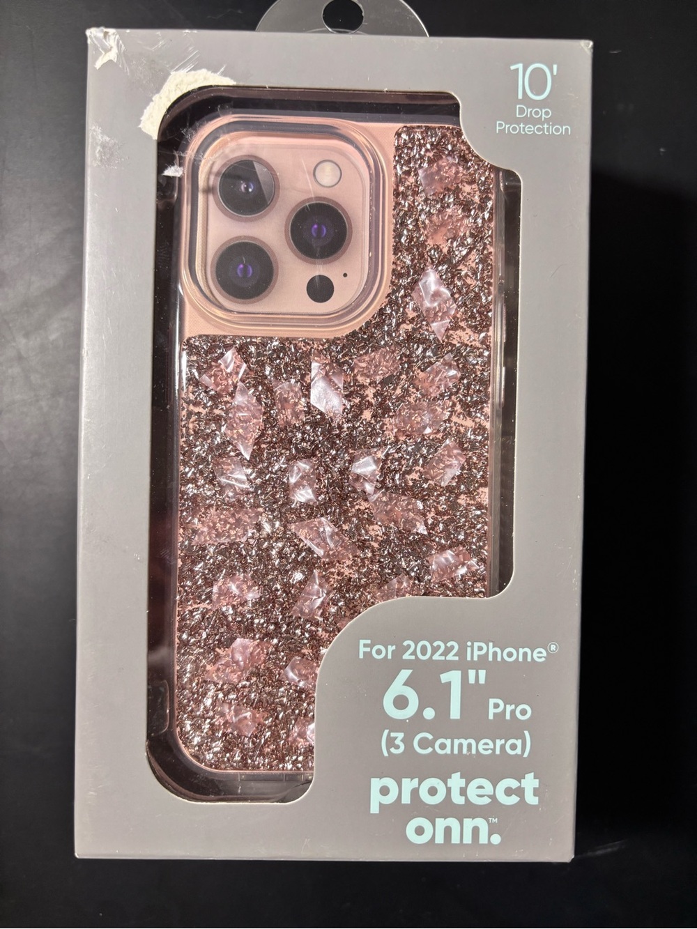 Glitter Crystal Rose Gold Case for 6.1" iPhone 2022 Pro (3 Camera)